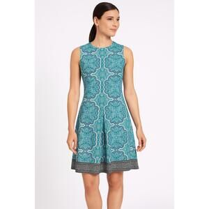 Roz And Ali Dress Womens‎ Size 12 Multicolor Sleeveless Casual Stretch Modern